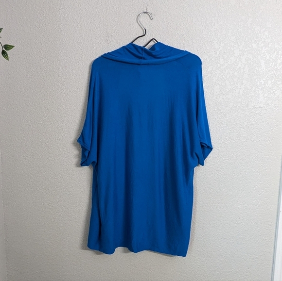 Chico's Azure Blue Soft Lightweight Cardigan Sweater Open Front Short Sleeve L - Picture 3 of 6